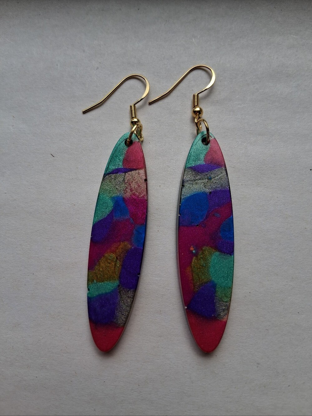 Hand Crafted Multicolor Abstract Dangle Earrings